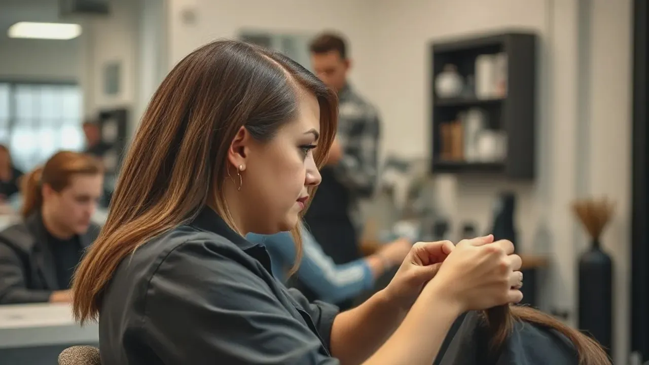 A professional carrying out Bury hairdressing near Manchester