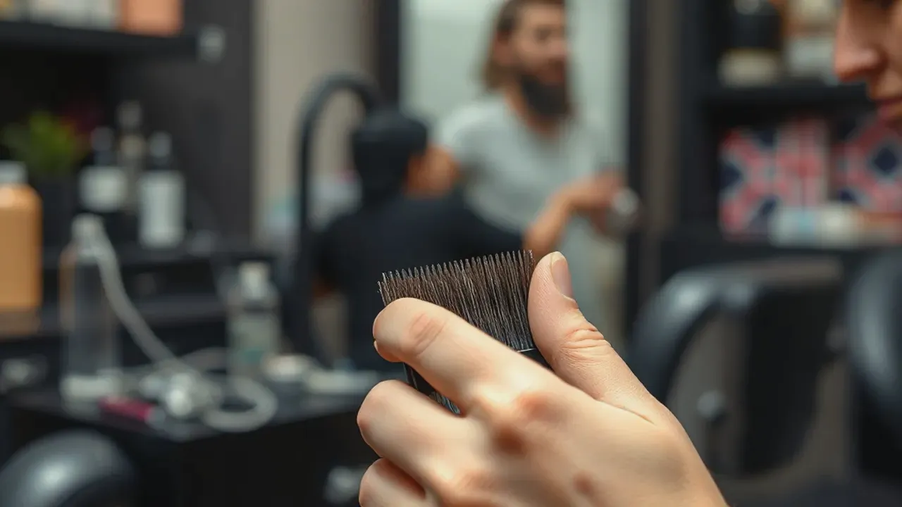 Equipment used for Manchester city-centre hairdressing, photographed close up